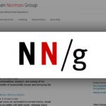 Neilsen Norman Group logo superimposed over a webpage